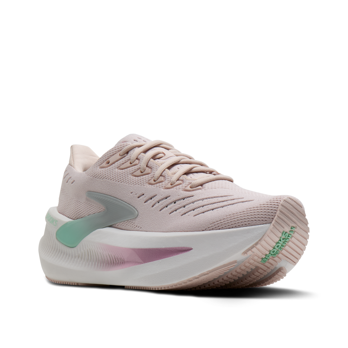 Women's Brooks Glycerin Max 2 Pink/Yucca/Metallic pair angle