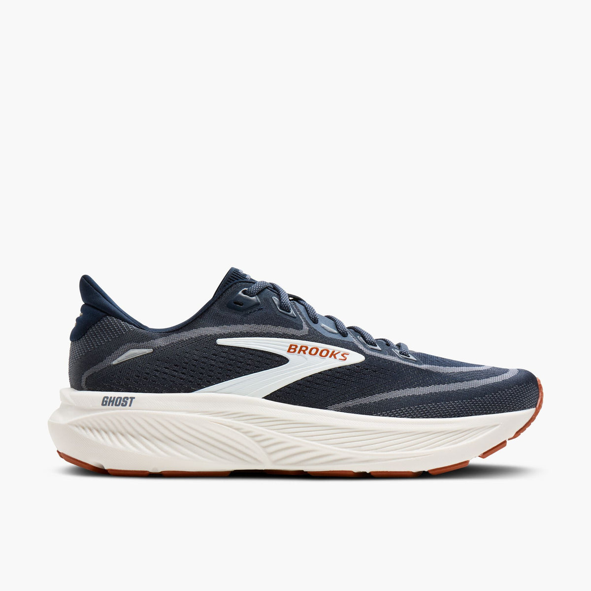 Men's Brooks Ghost 18 Navy Blazer/Red Earth/Blue lateral