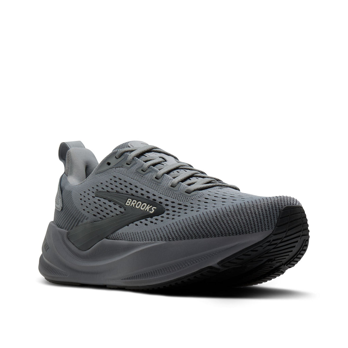 Men's Brooks Ghost Max 4 Grey/Grey/Ebony pair angle