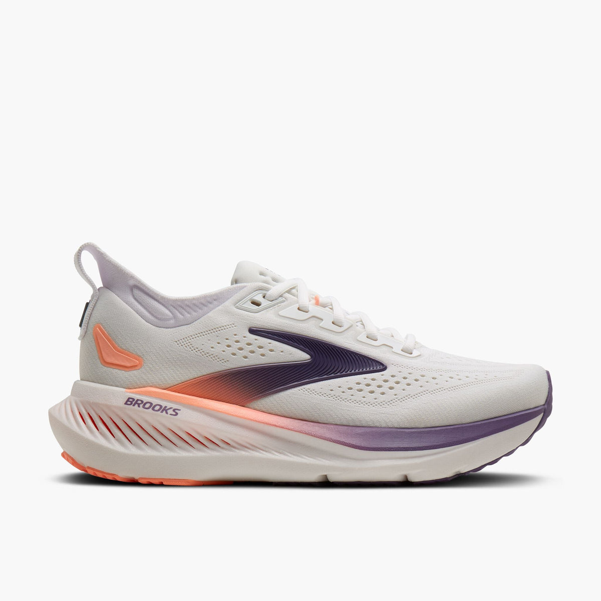 Women's Brooks Glycerin 23 White/Mulled Grape/Clear lateral
