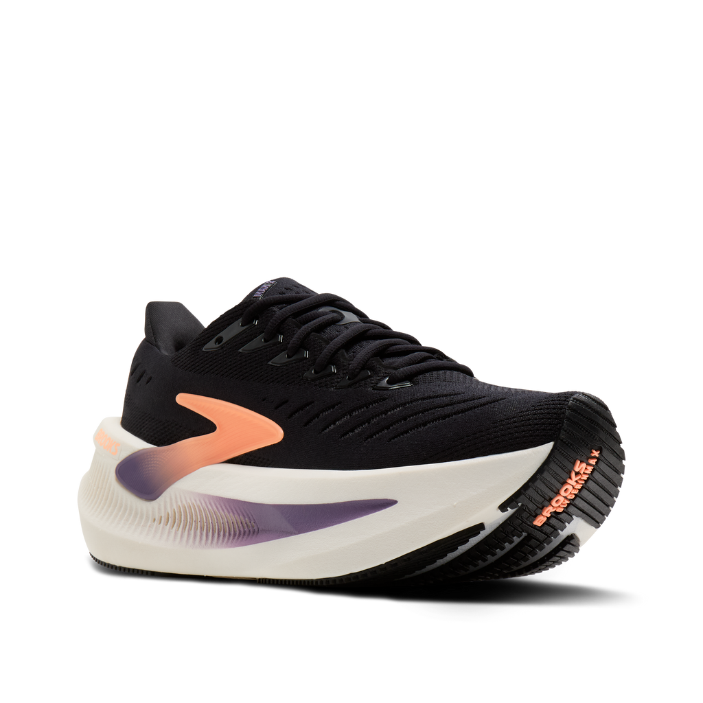 Women's Brooks Glycerin Max 2 Black/Peach/Clear pair angle