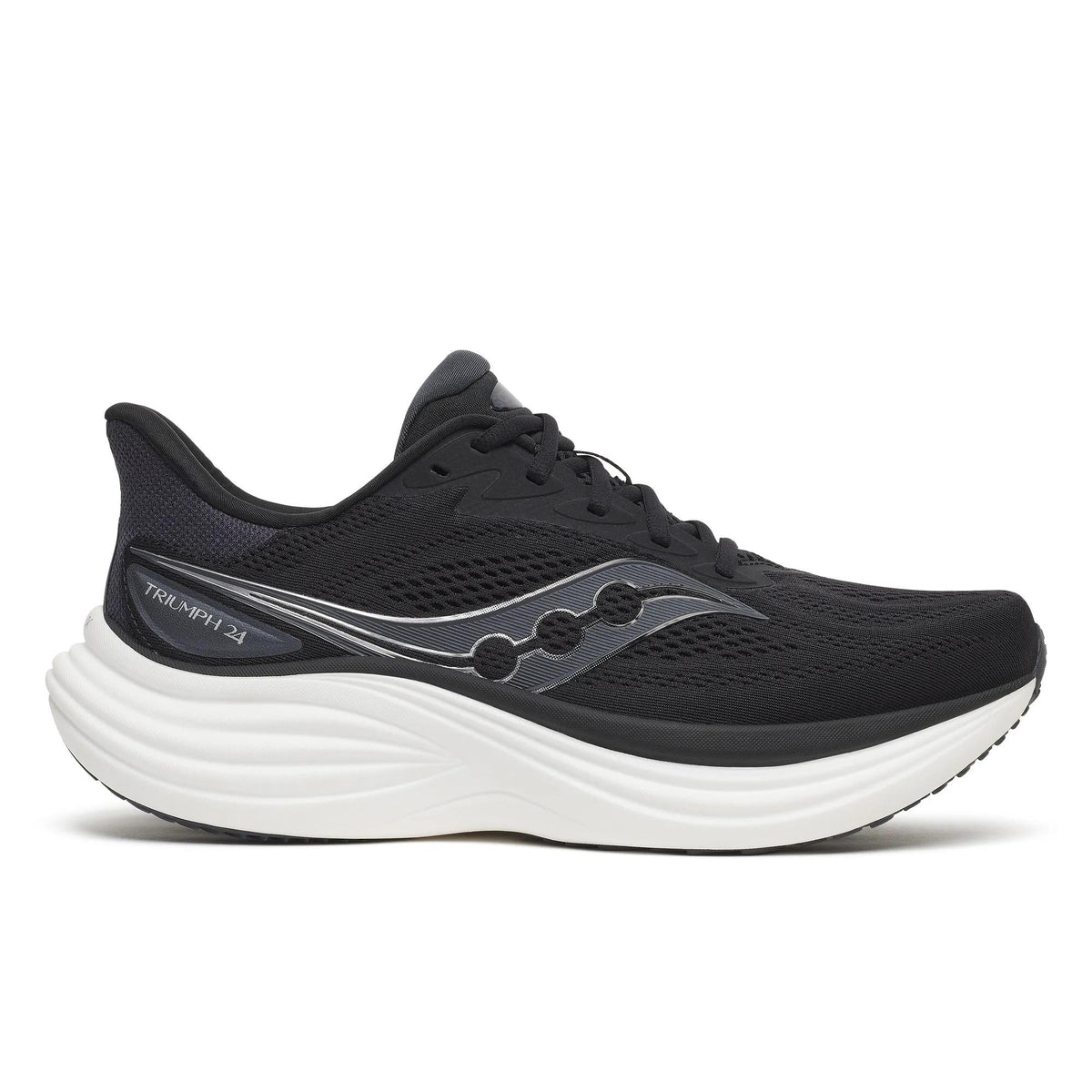 Men’s Saucony Triumph 24 Black Silver - lateral side profile