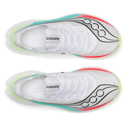 Women's Saucony Endorphin Pro 5 White Multi - top down view