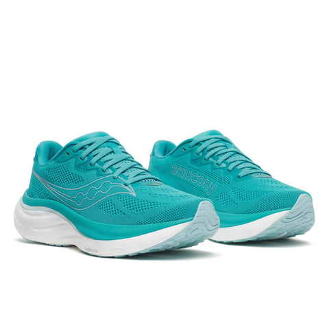 Women's Saucony Ride 19 Tranquil Gulf - pair, three quarter angle