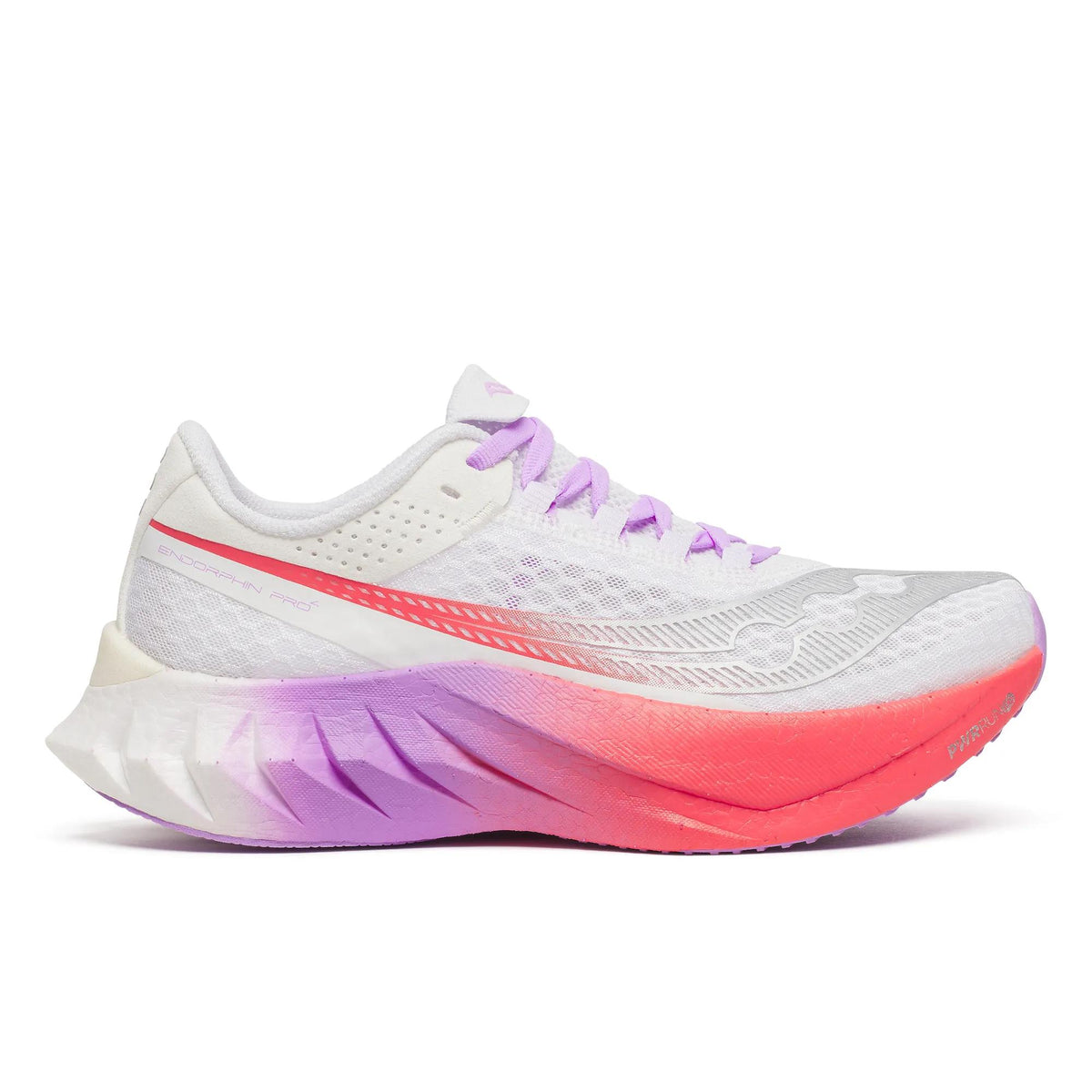 Women's Saucony Endorphin Pro 4 White Crocus - lateral side profile