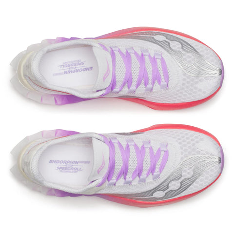 Women's Saucony Endorphin Pro 4 White Crocus - top down view