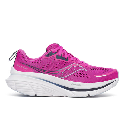 Women's Saucony Guide 18 Fushcia Navy - lateral side profile