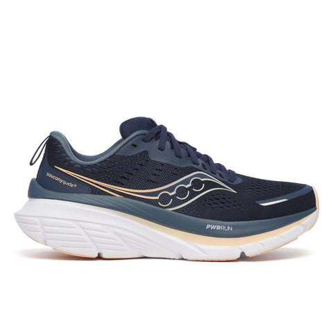 Women's Saucony Guide 18 Navy Apricot - lateral side profile