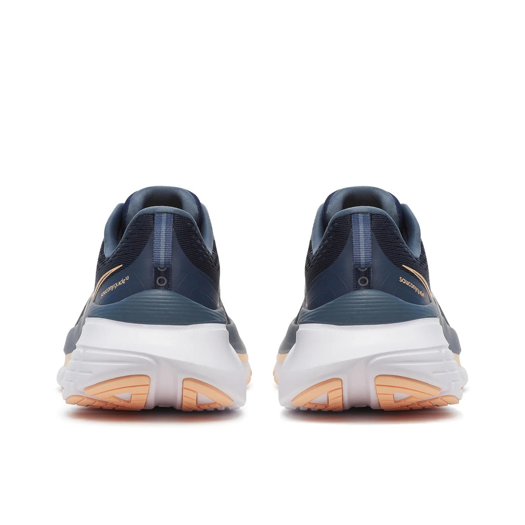 Women's Saucony Guide 18 Navy Apricot - heel view