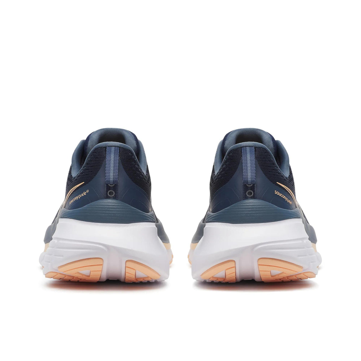 Women's Saucony Guide 18 Navy Apricot - heel view