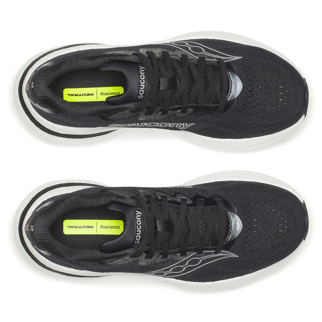 Women's Saucony Ride 19 Black Silver - top down view