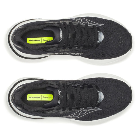 Women's Saucony Ride 19 Black Silver - top down view