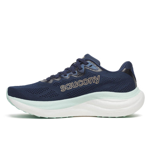 Women's Saucony Ride 19 Navy Aqua - opposite side profile