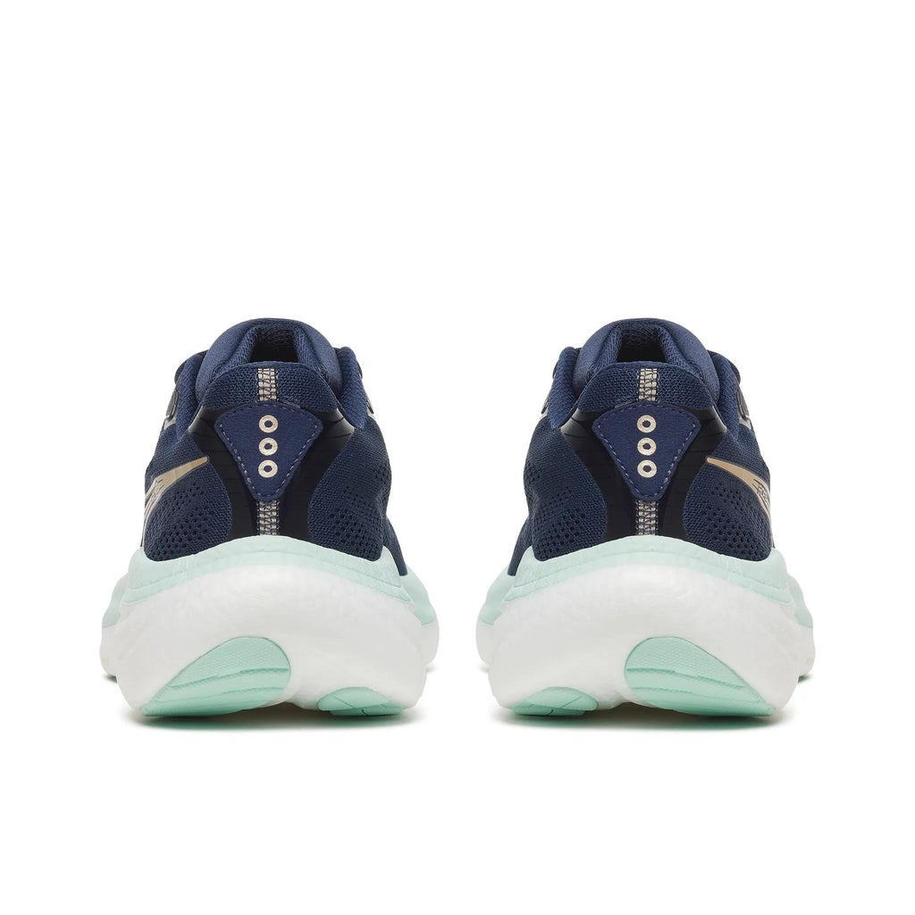 Women's Saucony Ride 19 Navy Aqua - heel view