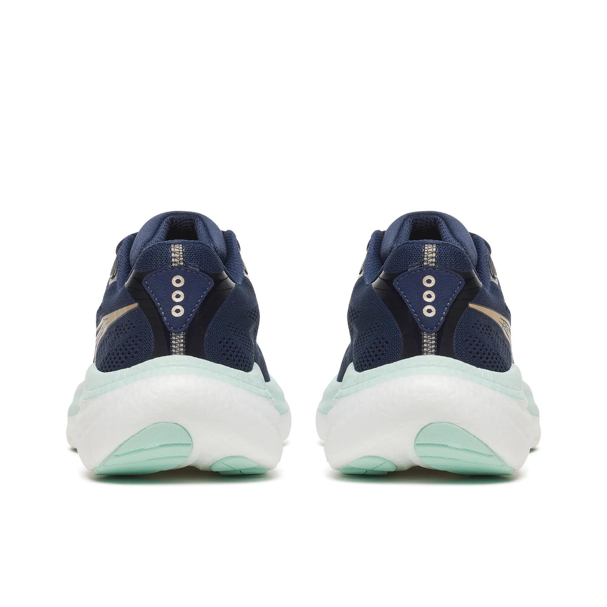 Women's Saucony Ride 19 Navy Aqua - heel view