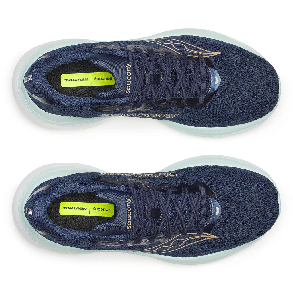 Women's Saucony Ride 19 Navy Aqua - top down view