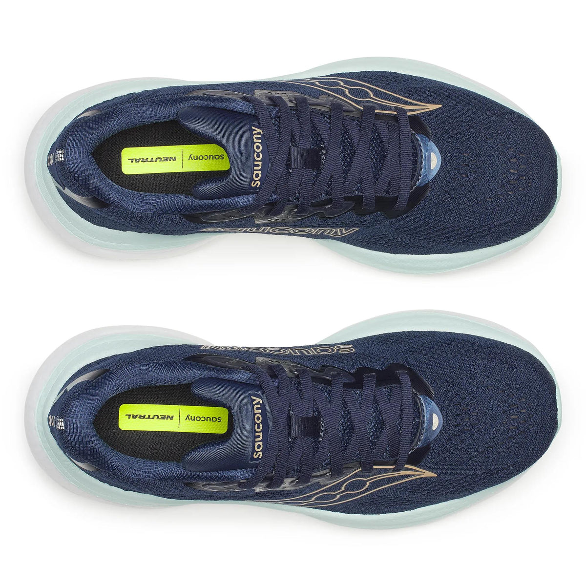 Women's Saucony Ride 19 Navy Aqua - top down view