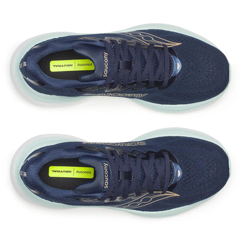 Women's Saucony Ride 19 Navy Aqua - top down view