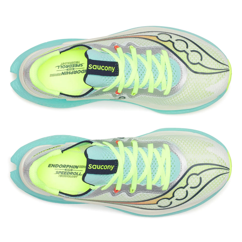 Women's Saucony Endorphin Pro 5 White Splash - top down view