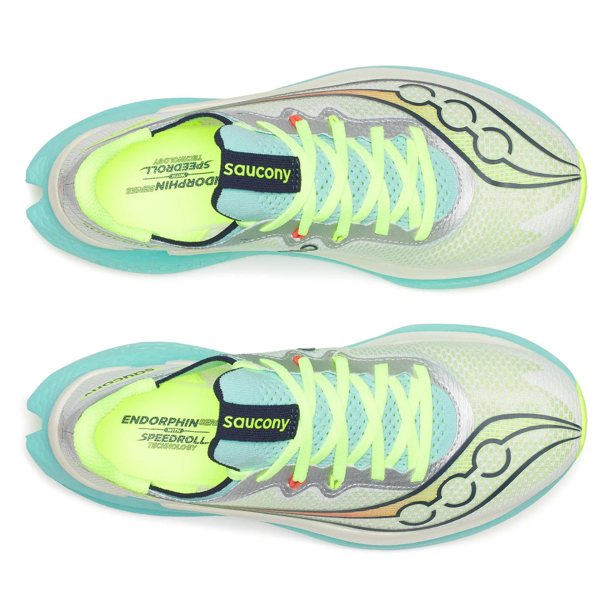 Women's Saucony Endorphin Pro 5 White Splash - top down view