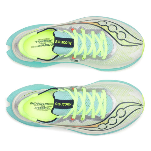 Women's Saucony Endorphin Pro 5 White Splash - top down view