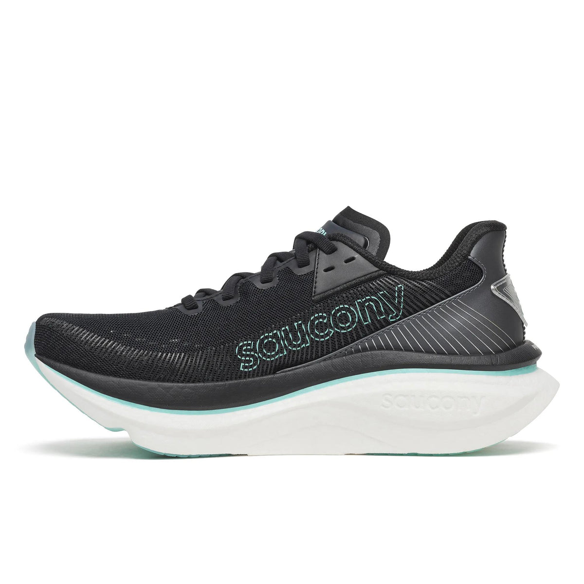 Women's Saucony Endorphin Azura Black Aqua - opposite side profile