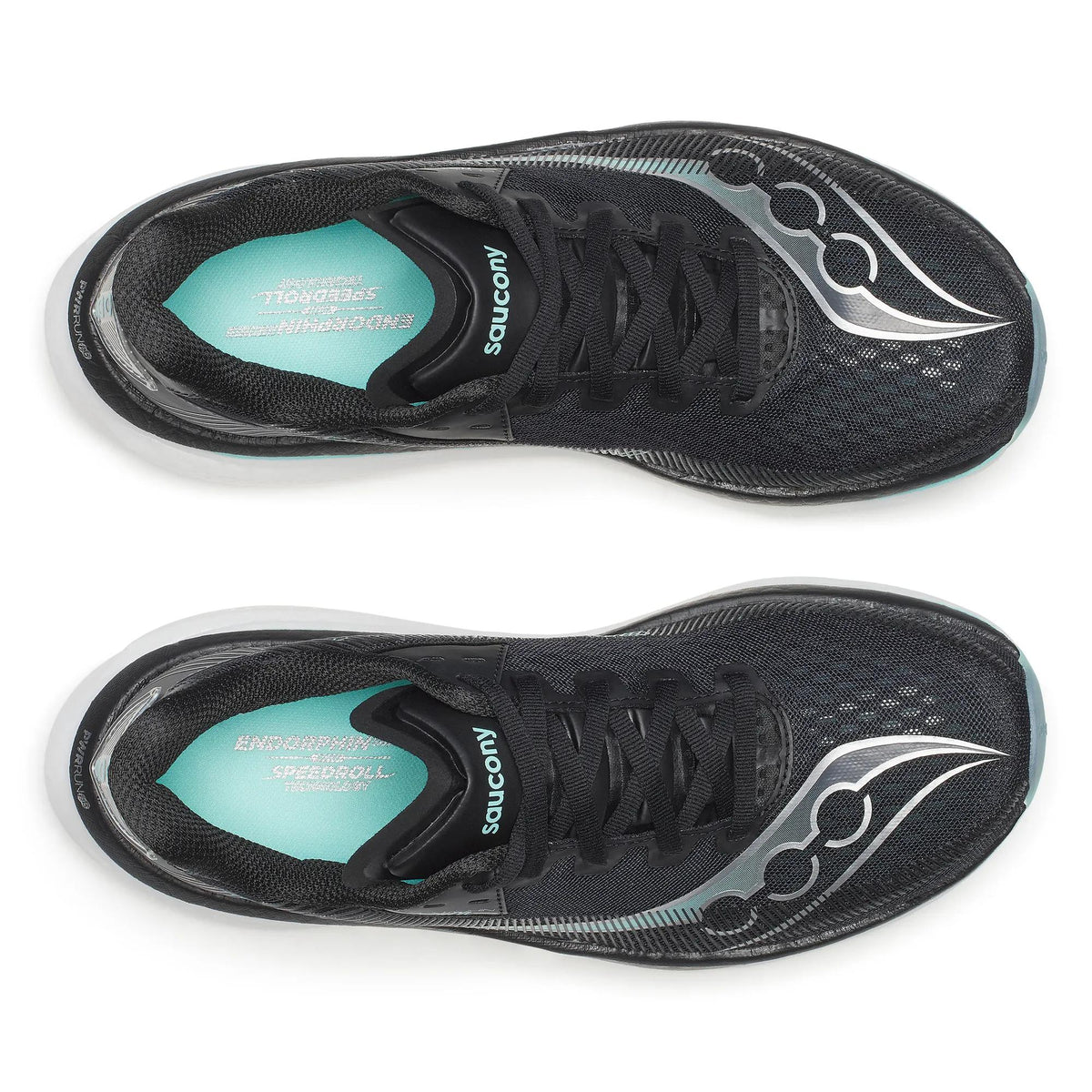 Women's Saucony Endorphin Azura Black Aqua - top down view