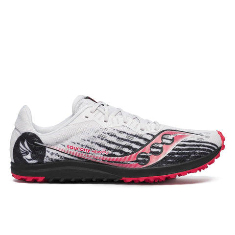 Women's Saucony Kilkenny XC 9 Spike Black White - lateral side profile