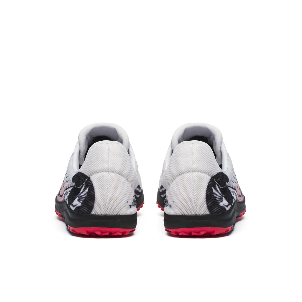 Women's Saucony Kilkenny XC 9 Spike Black White - heel view