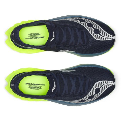 Men's Saucony Endorphin Pro 4 Navy Citron - top down view