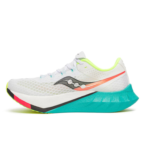 Men's Saucony Endorphin Pro 4 White Mutant - pair, three quarter angle
