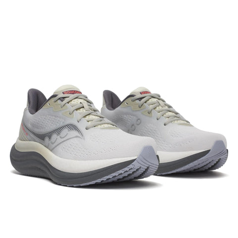 Men's Saucony Triumph 23 Grey Shadow - pair, three quarter angle