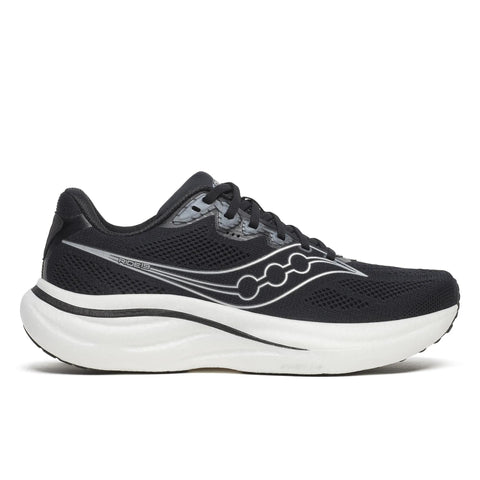 Men's Saucony Ride 19 Black Silver - lateral side profile