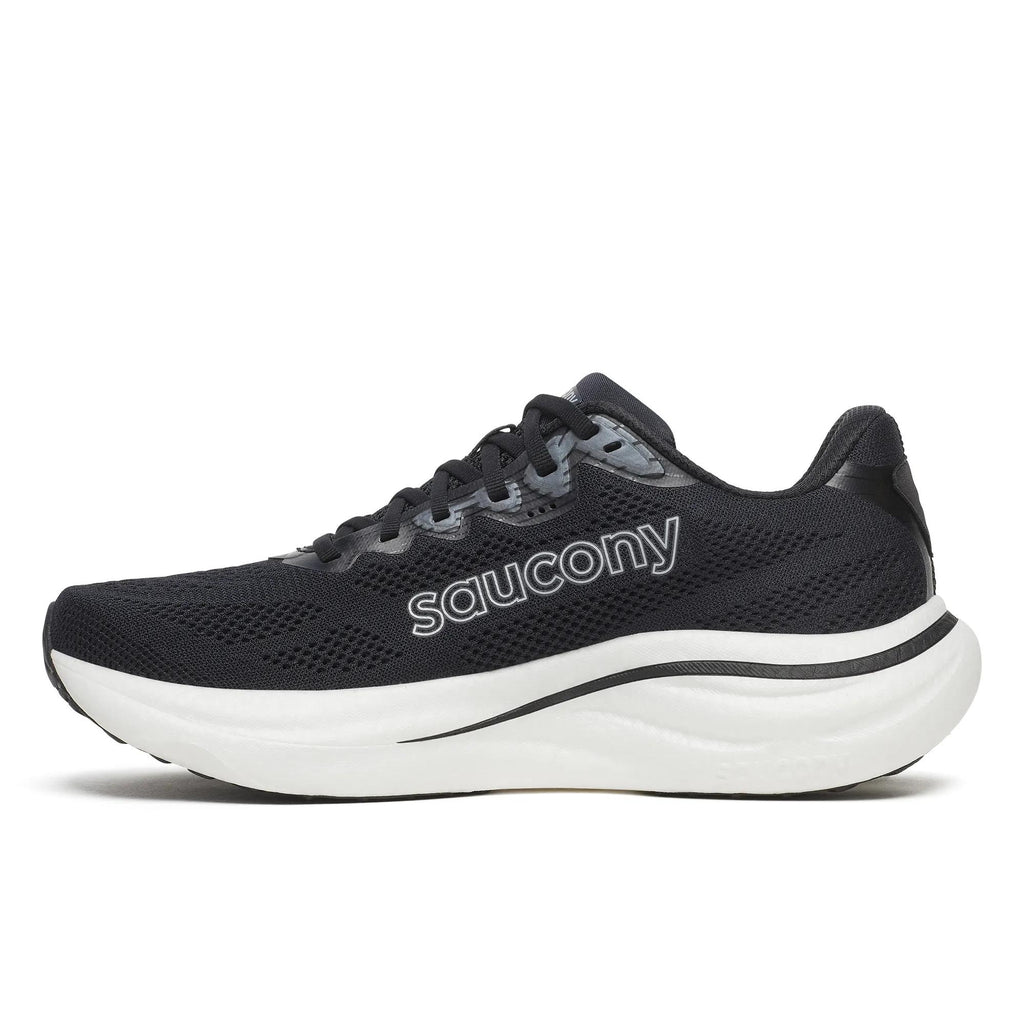 Men's Saucony Ride 19 Black Silver - opposite side profile
