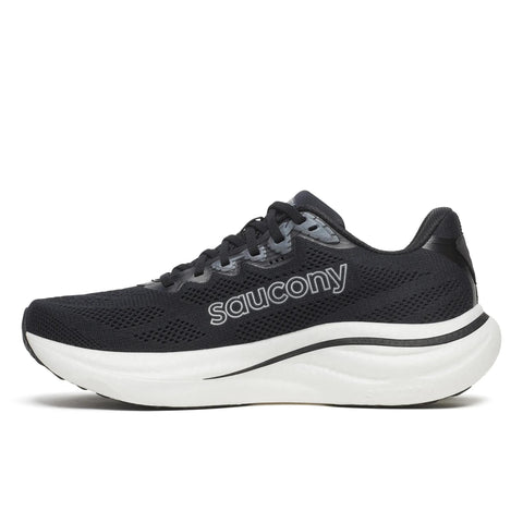 Men's Saucony Ride 19 Black Silver - opposite side profile