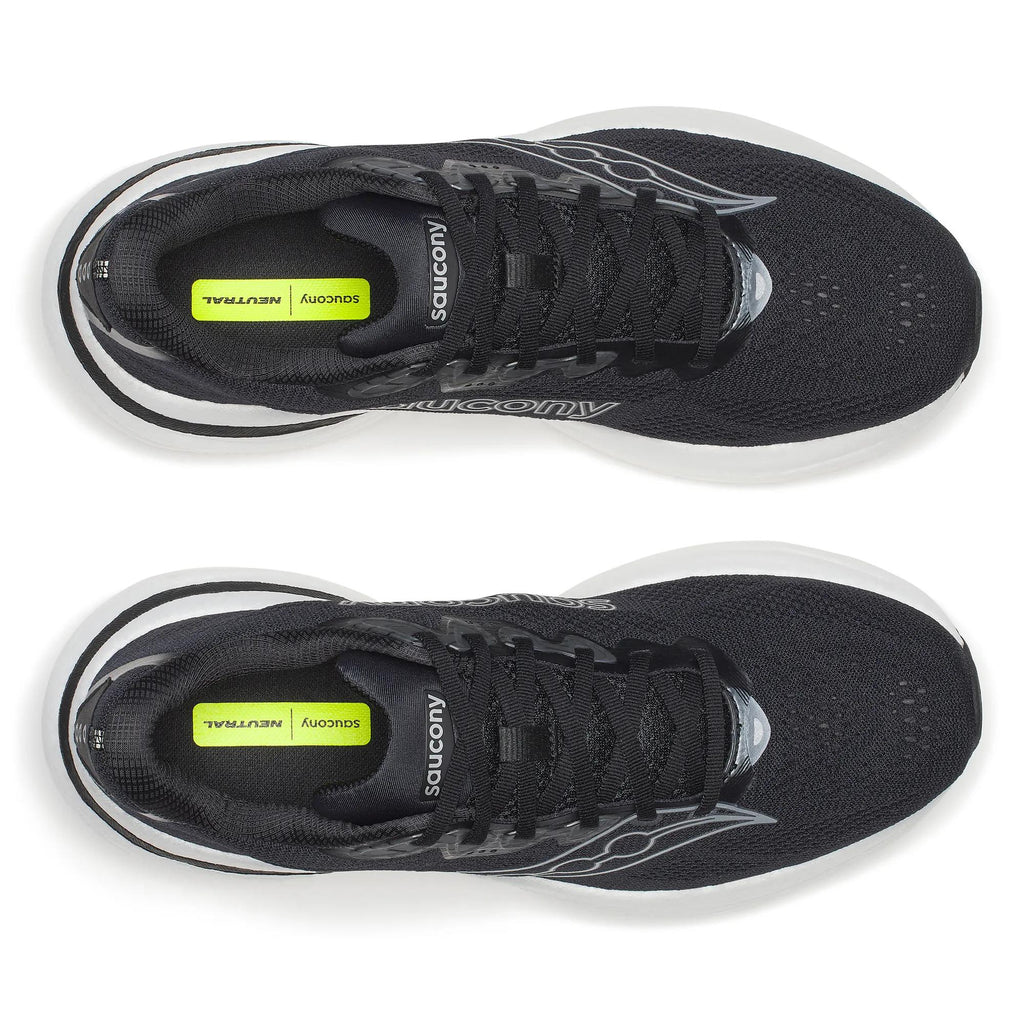 Men's Saucony Ride 19 Black Silver - top down view