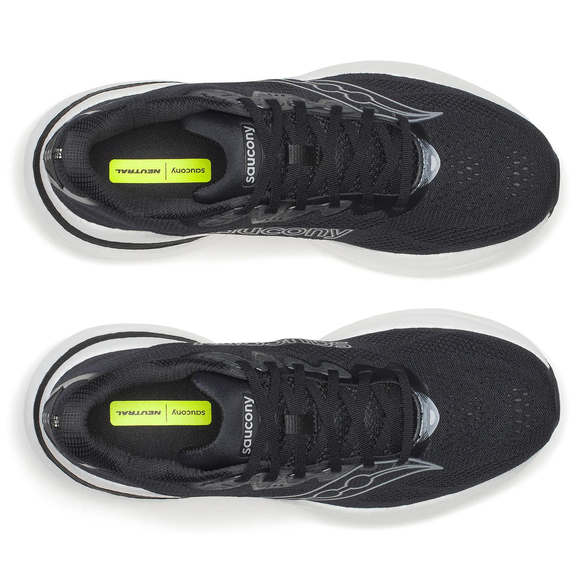 Men's Saucony Ride 19 Black Silver - top down view
