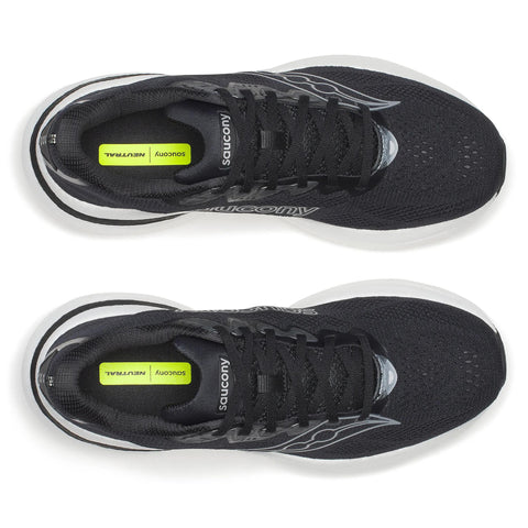 Men's Saucony Ride 19 Black Silver - top down view