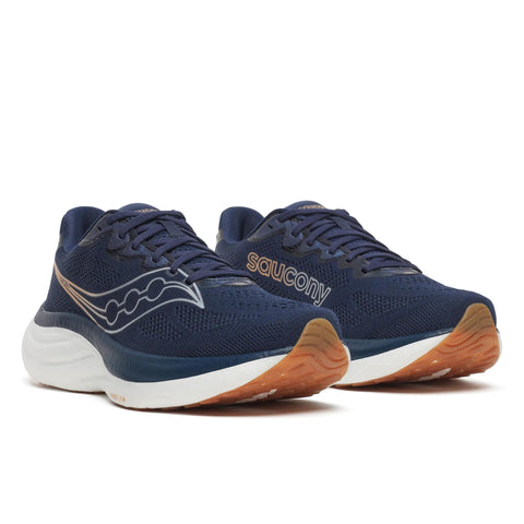 Men's Saucony Ride 19 Navy Gum - pair, three quarter angle