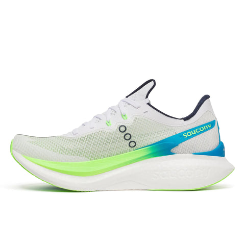 Men's Saucony Endorphin Pro 5 White Slime - opposite side profile