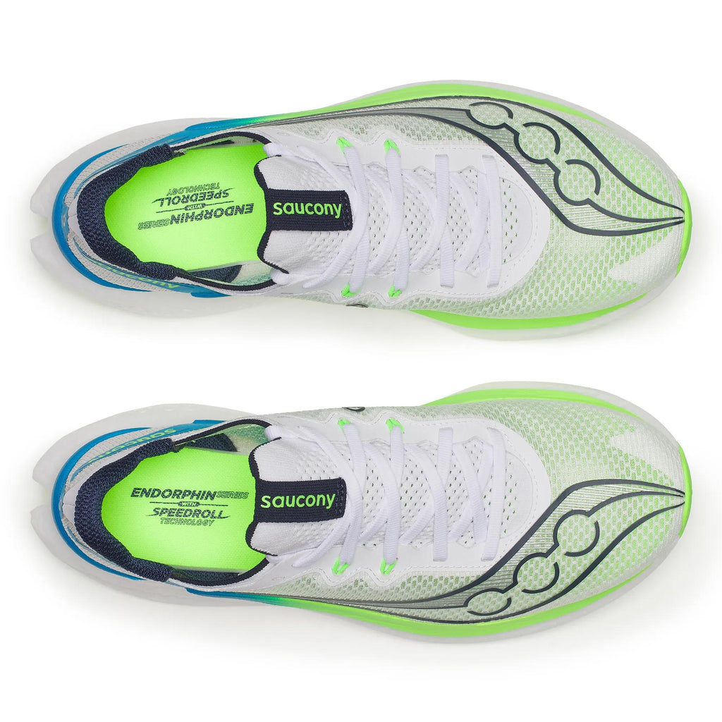 Men's Saucony Endorphin Pro 5 White Slime - top down view