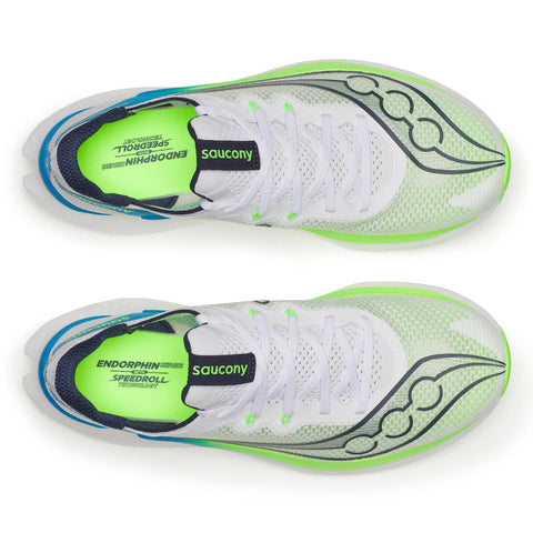 Men's Saucony Endorphin Pro 5 White Slime - top down view