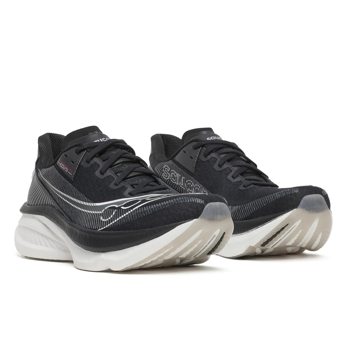 Men's Saucony Endorphin Azura Black White - pair, three quarter angle