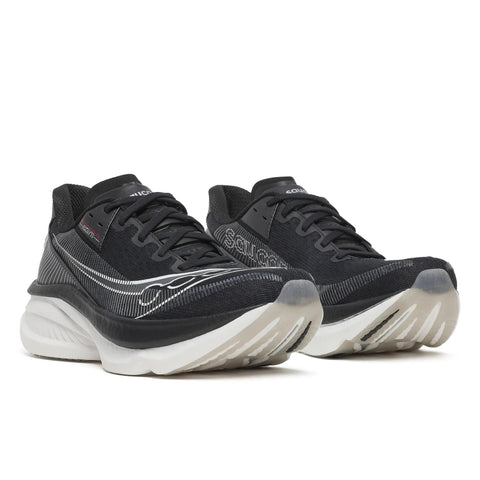 Men's Saucony Endorphin Azura Black White - pair, three quarter angle