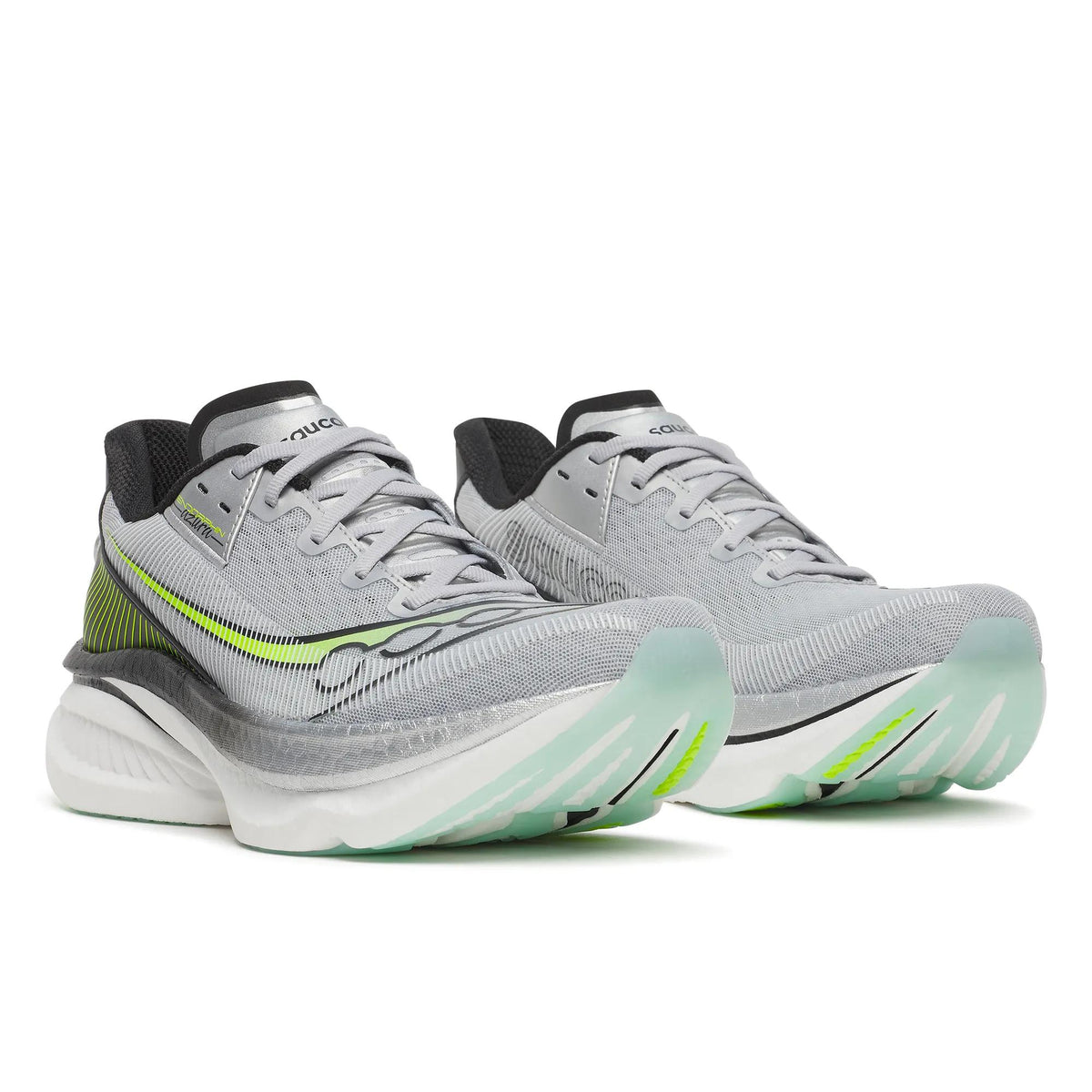 Men's Saucony Endorphin Azura Silver Black - pair, three quarter angle