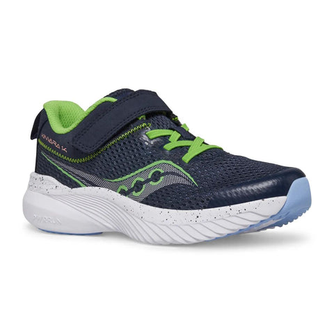 Kids Saucony Kinvara 14 AC Navy Green - lateral side profile
