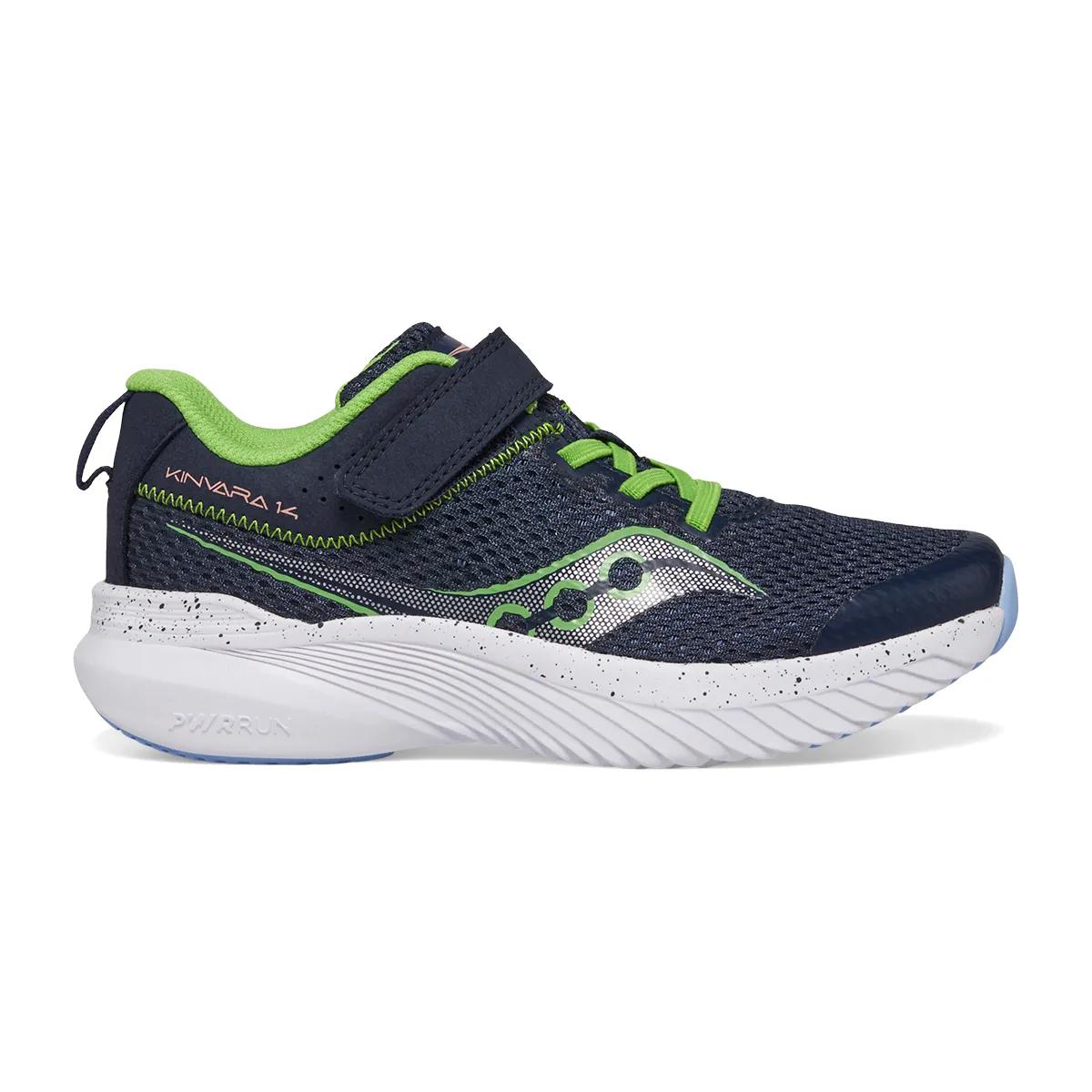 Kids Saucony Kinvara 14 AC Navy Green - opposite side profile