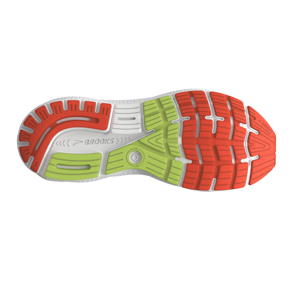 Men's Brooks Ghost 16 GTX Black/ Mandarin Red/Green view 3