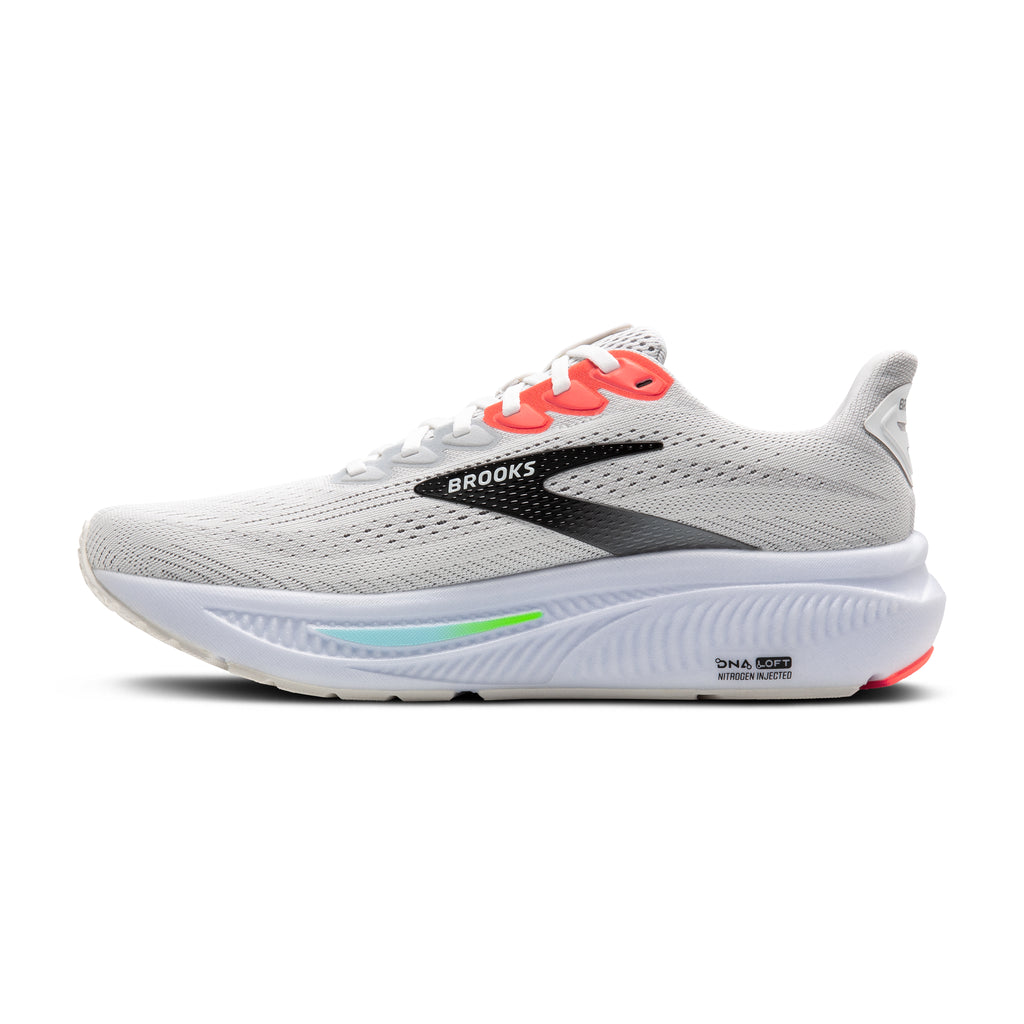 Men's Brooks Ghost 17 White / Pink Clay / Gecko view 3