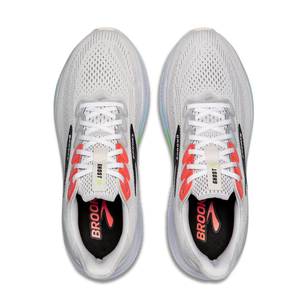 Men's Brooks Ghost 17 White / Pink Clay / Gecko view 5